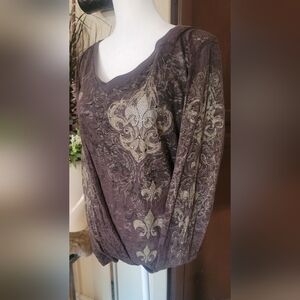 Plus Size Woman's Burnout, Embellished Tshirt by How Cute! Made in the USA